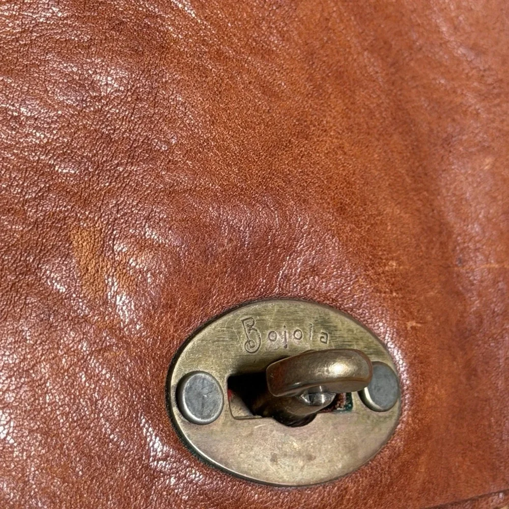 Vintage Bojola Firenze Leather Backpack Original Saddler Bag Made in Italy Brown